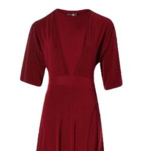 Plunge Kimono Sleeve Maxi Dress